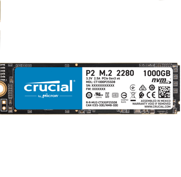 CT1000P2SSD8 - 1 TB M.2 NVME SSD 2280 P2 GEN 3 SPEED READ 2400 MB/S Write 1900MB/S