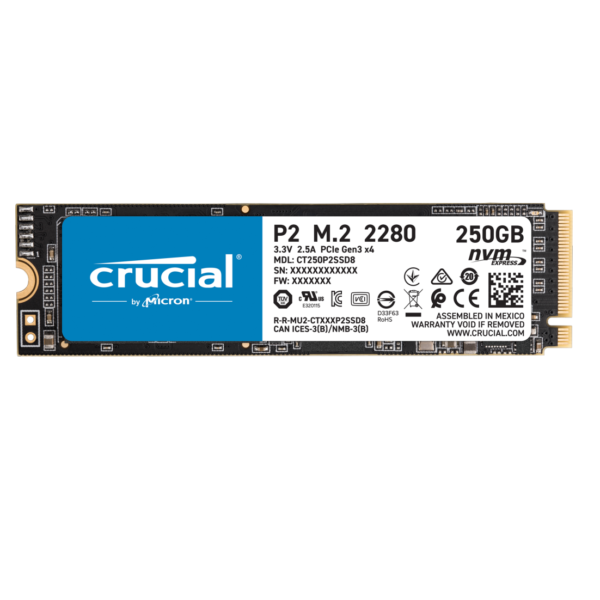 CT250P2SSD8 - 250 GB M.2 nvme SSD 2280 P2 GEN 3 SPEED READ 2100 MB/S Write 1150MB/S