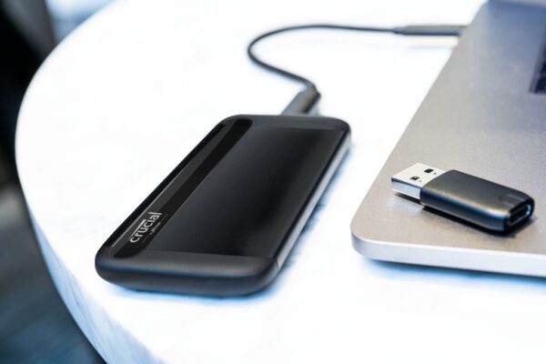 Crucial X8 2TB Portable SSD with Laptop