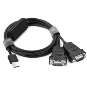 USB-A 2.0 To Dual Serial DB9 RS-232 Male Adapter Cable US229
