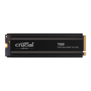 Crucial T500 1TB PCIe Gen4 NVMe M.2 SSD with Heatsink